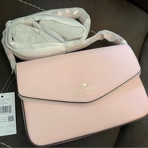 NWT KATE SPADE Sadie Envelope Crossbody Purse - Chalk Pink